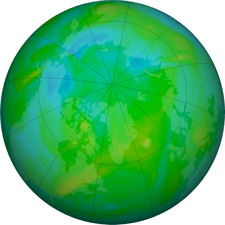 Arctic ozone map for 12 August 2022